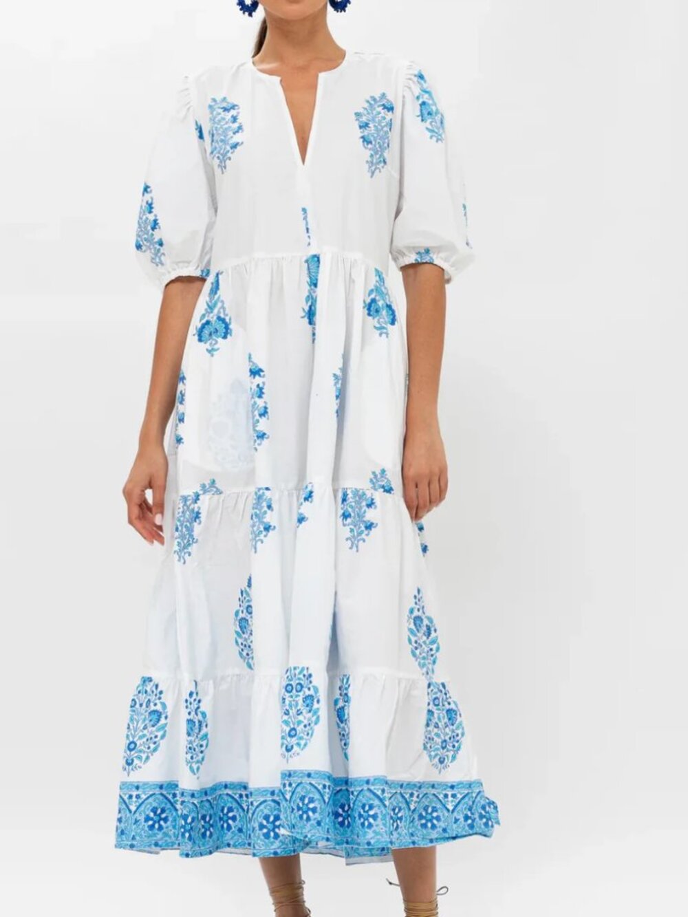 Oliphant dress- Laguna Blue Puff Sleeve Maxi - Size Small - New w/o tags